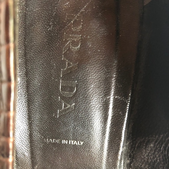 Rare Vintage Prada Crocodile Embossed Heeled Loafers ITALY - Picture 12 of 16